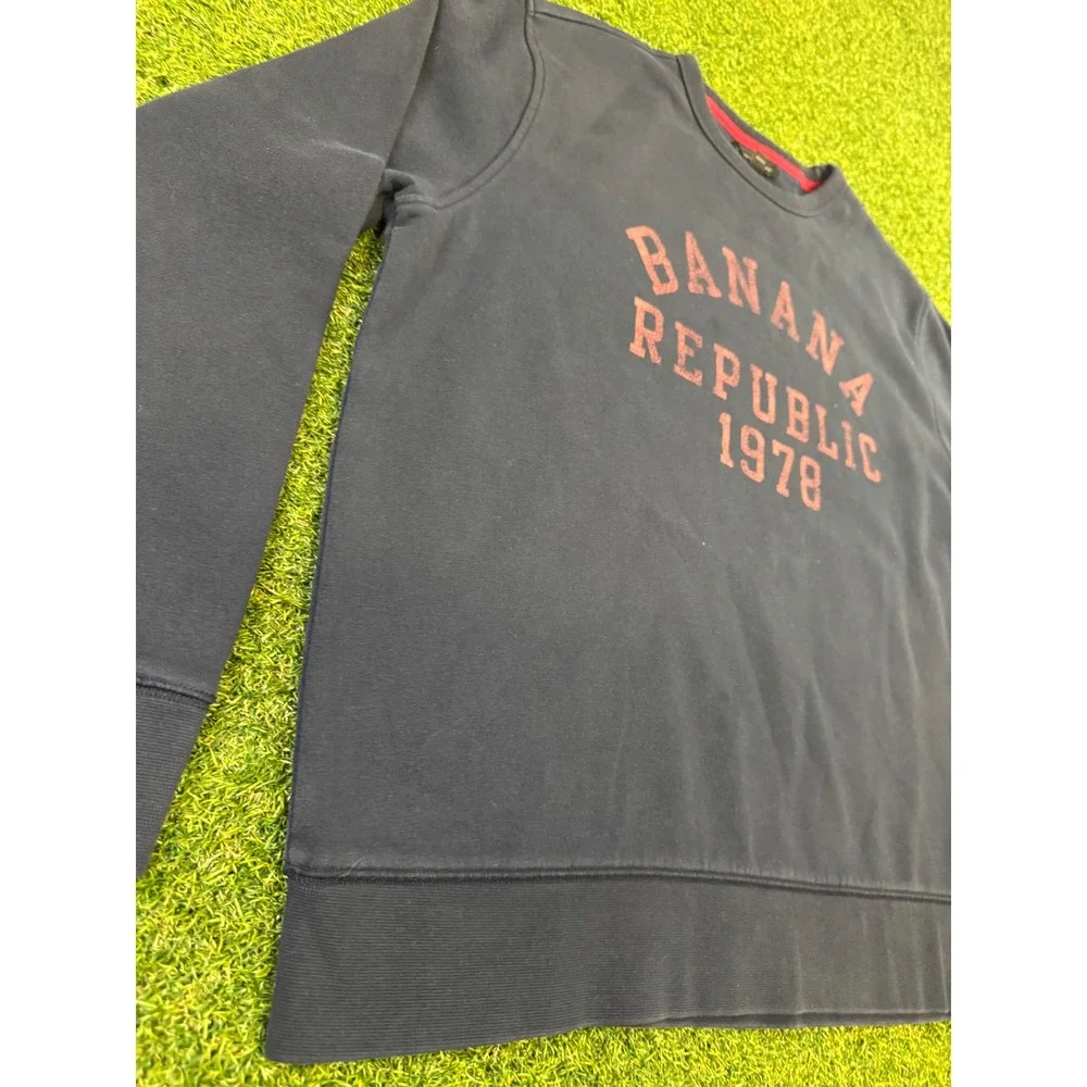Banana Republic 1978 Graphic Crewneck‎ Sweatshirt Mens XL Navy Blue Pullover